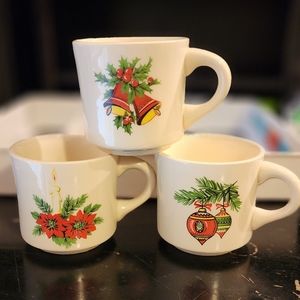 Vintage Mid-century Christmas Mugs